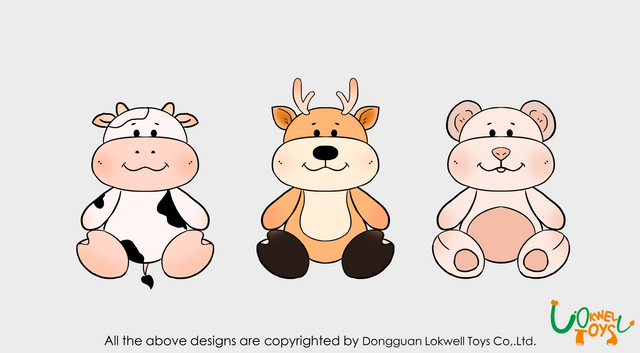 Lovely Cute Stuffed/Plush Cow/Deer/Rat Toy Manufacturer Animal OEM