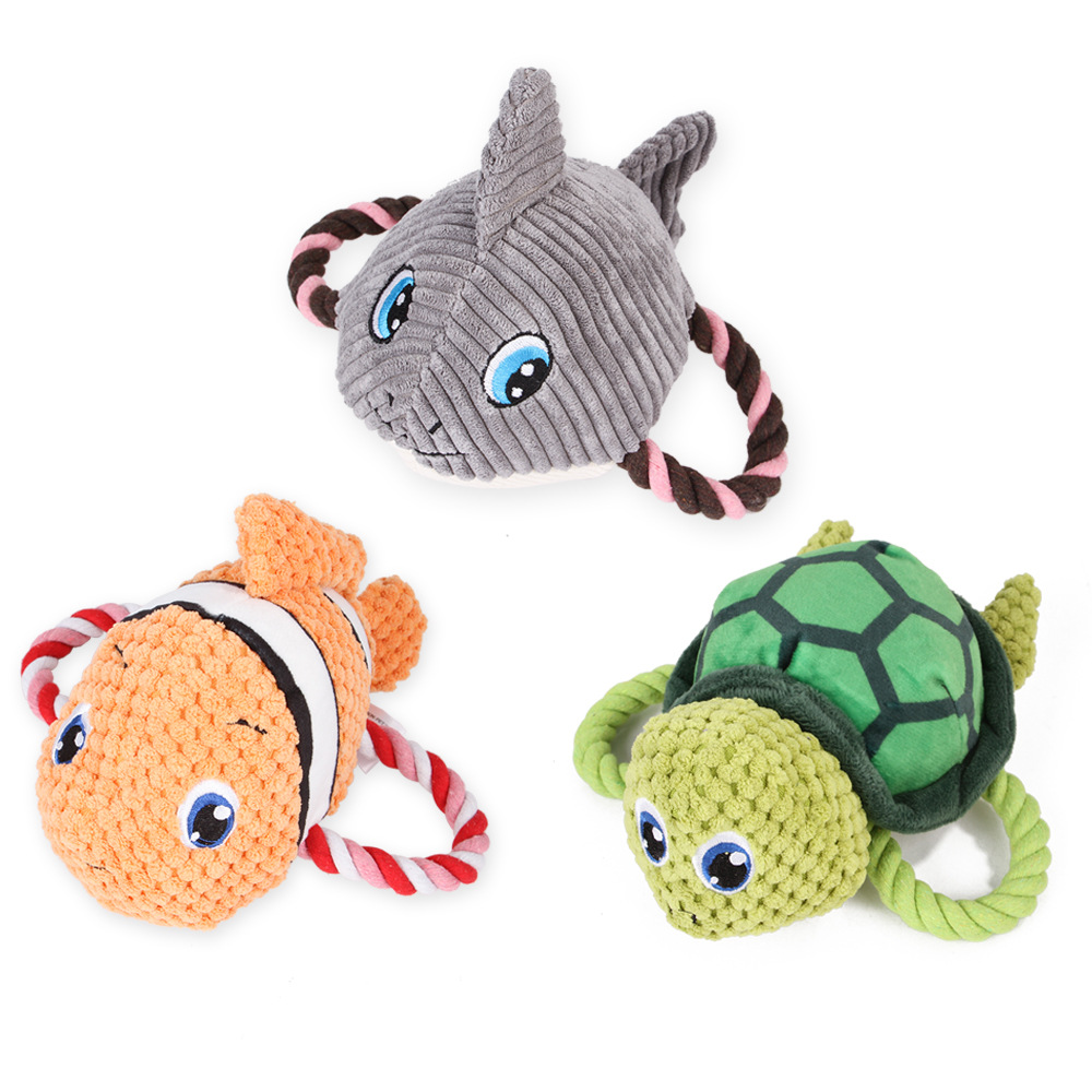 Cute Durable and stretching resistance Turtle design Pet Toy with Rope For Dog Chew/ dog training/playing
